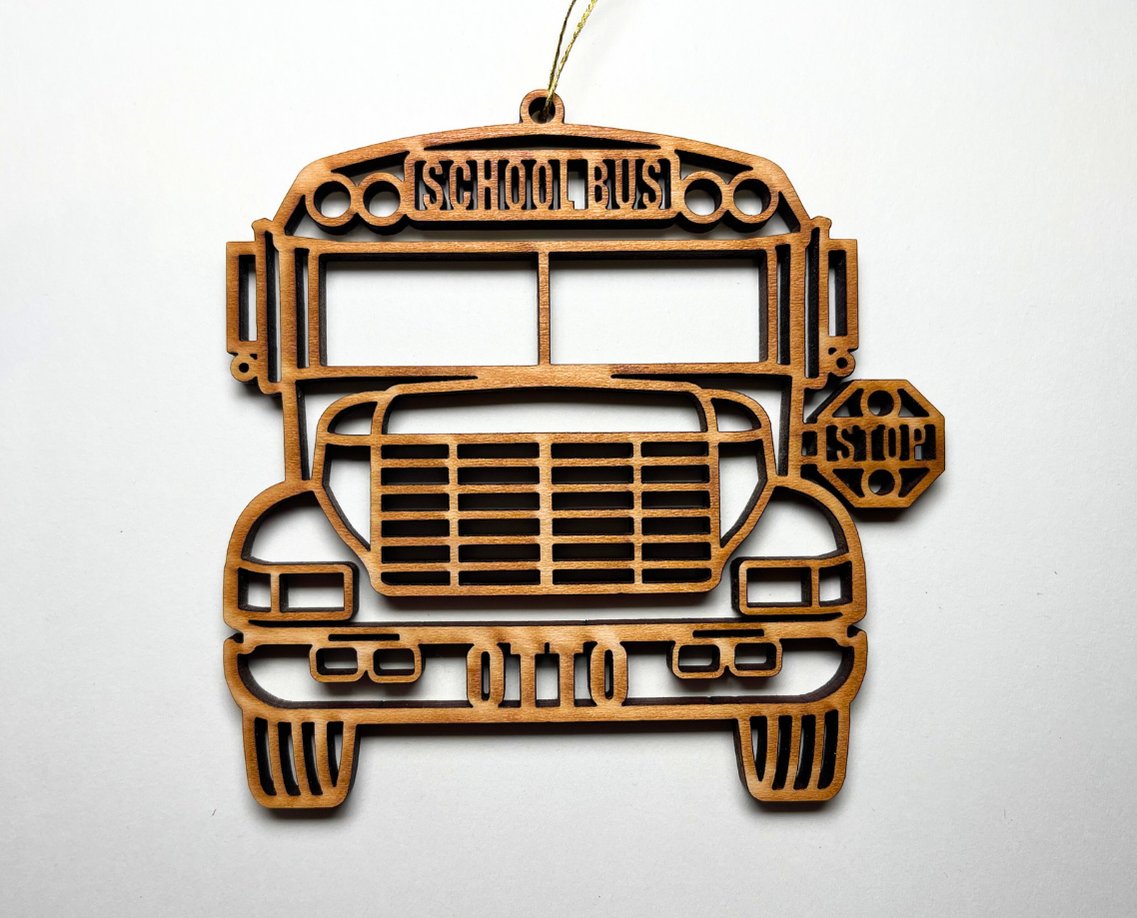 School Bus Ornament – Customizable