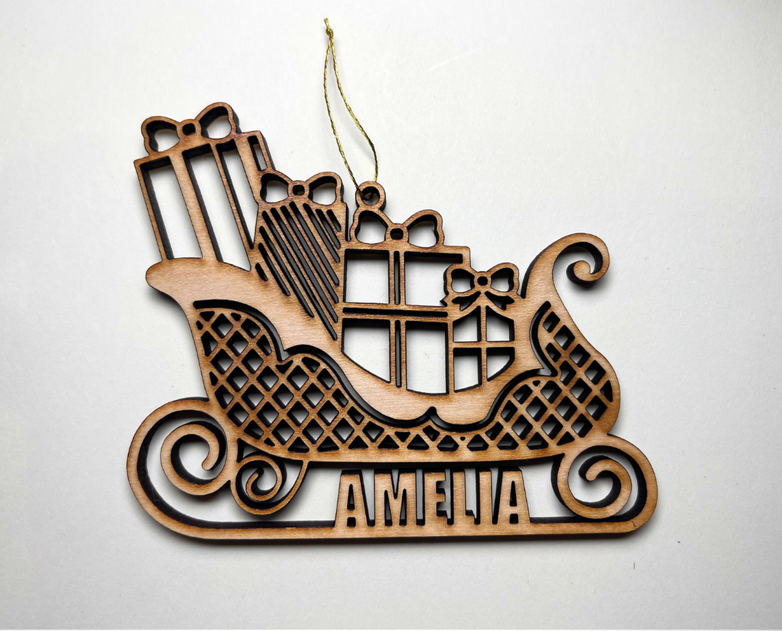 Sleigh Ornament – Customizable
