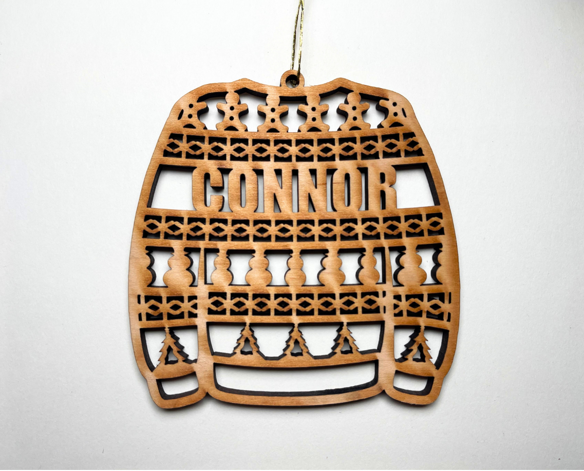 Ugly Christmas Sweater Ornament – Customizable