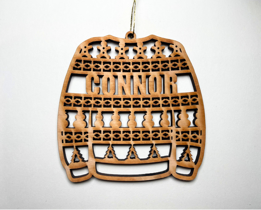 Ugly Christmas Sweater Ornament – Customizable