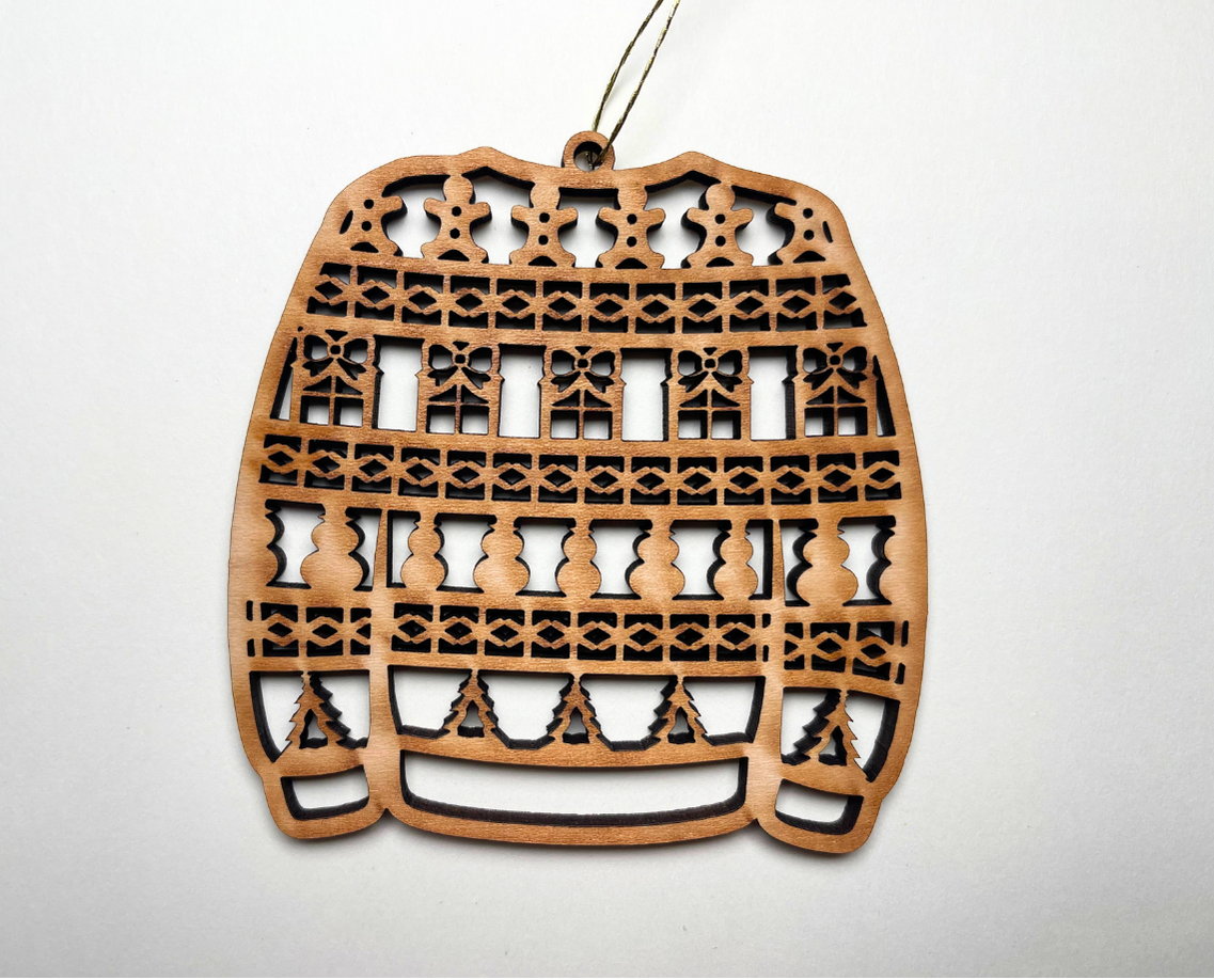 Ugly Christmas Sweater Ornament – Plain