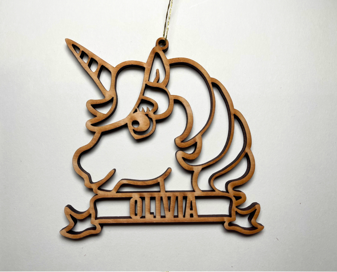 Unicorn Ornament – Customizable