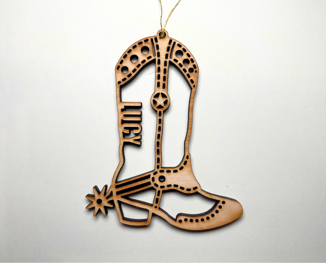 Cowboy Boot Ornament – Customizable