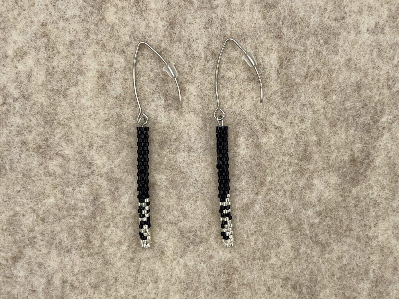 Black & Silver Snathan Si (Fairy Thread) Earrings
