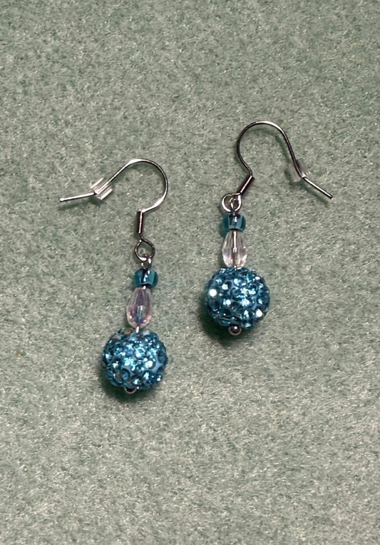 Crystal Ball Earrings (blue)