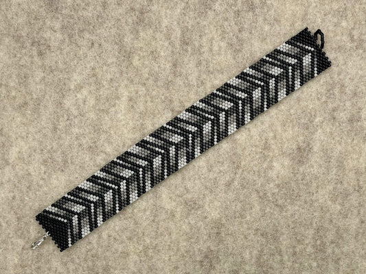 Grey Herring Bone Bracelet