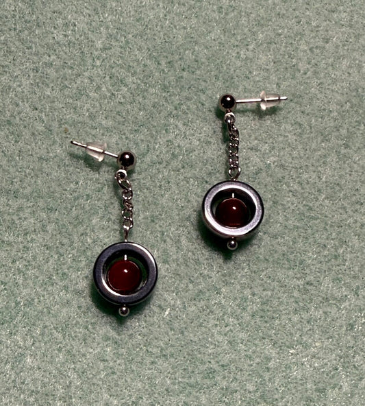 Round Earrings (Brown)