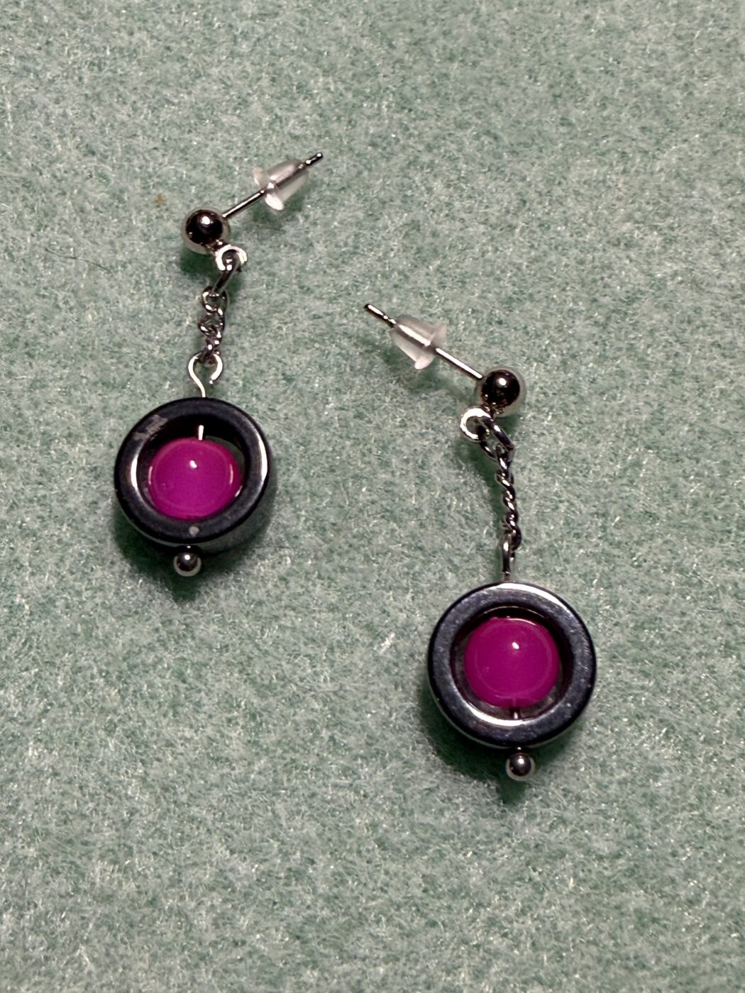 Round Earrings (Pink)