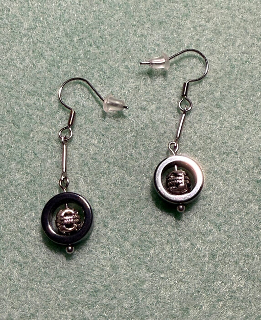 Round Earrings (Silver Ball)