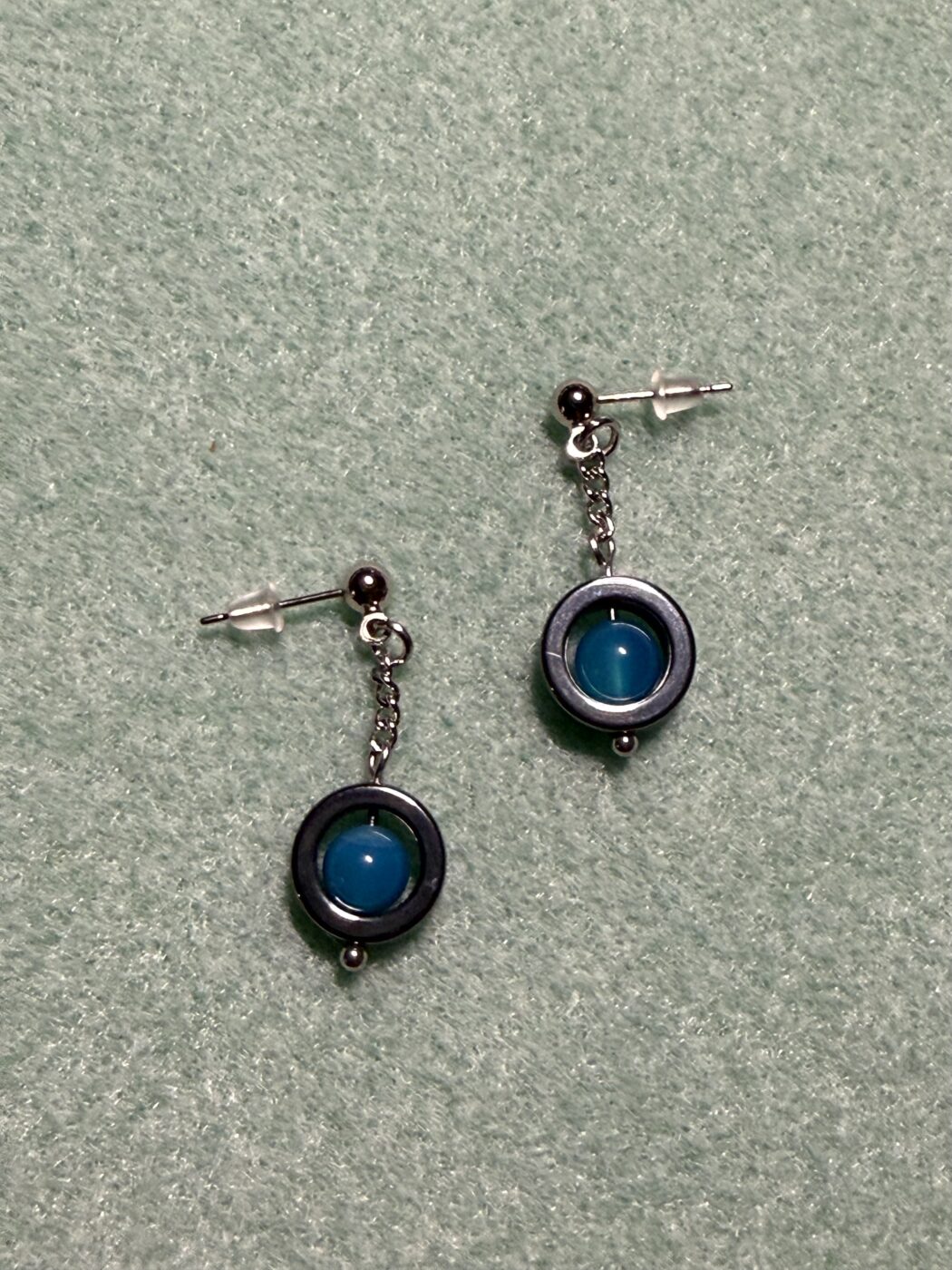 Round Earrings (Blue)