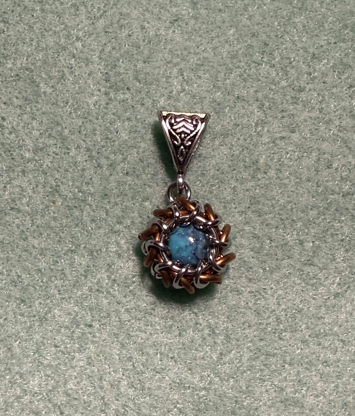 Silver Dragon’s Eye Pendant (Light Blue)