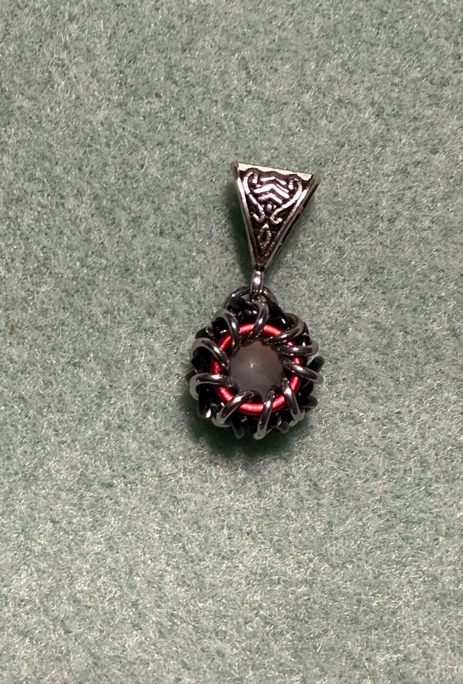 Silver Dragon’s Eye Pendant (Red)