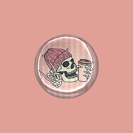 Dead Inside But Caffeinated Button (Pink)