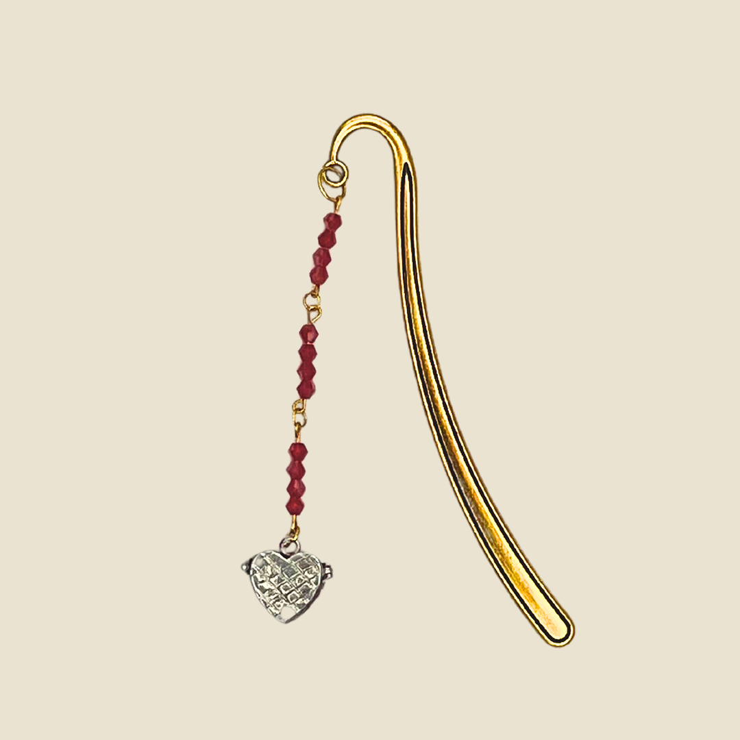Red Heart Locket Book Bling
