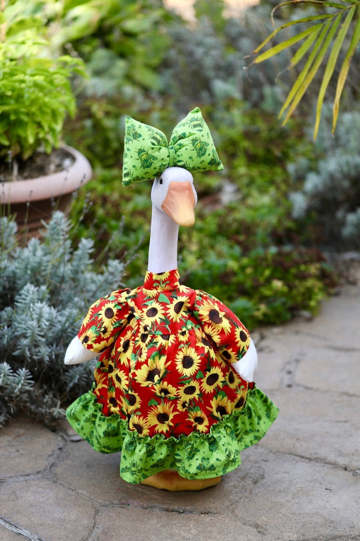 23" Fall Themed - Porch Goose Outfits with Stuffed Wings, Fall Dresses with Bow (Goose not Included)