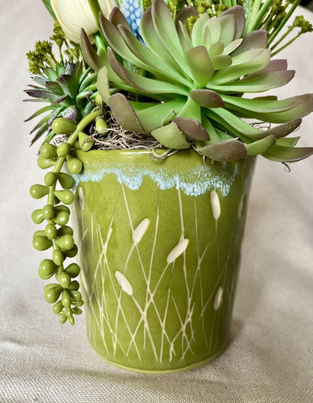 P & J Design: Green Flower Pot