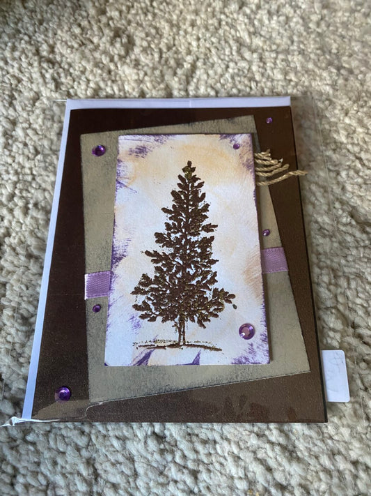 Christmas Tree Greeting Card (gold)