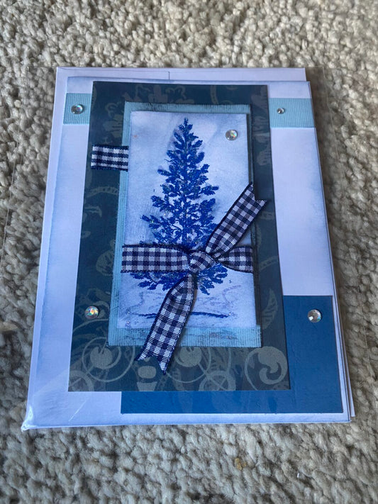 Christmas Tree Greeting Card (with bow)