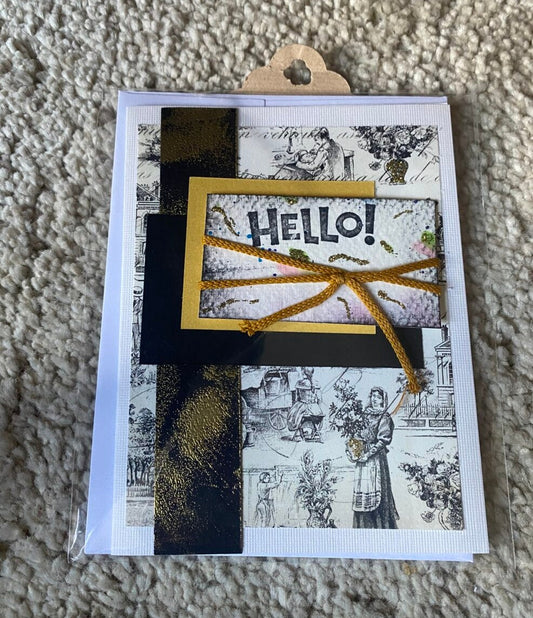 Hello Greeting Card (antique background)