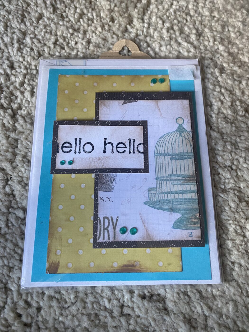 Hello Hello Greeting Card (bird cage)