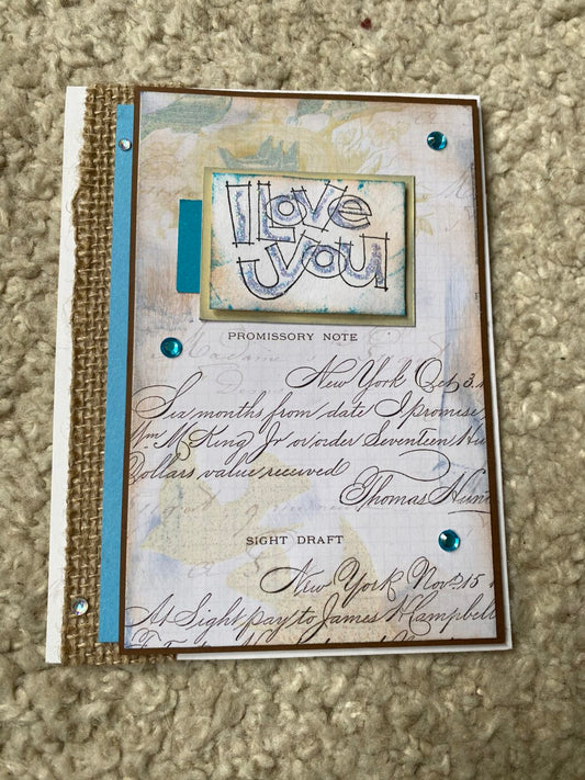 I Love You Promissory Note Greeting Card