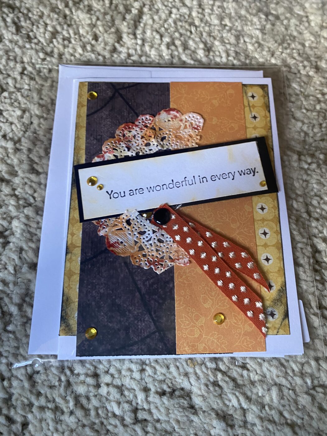 You Are Wonderful In Every Way Greeting Card (orange & brown)