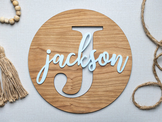 Initial Cut-out Name Sign