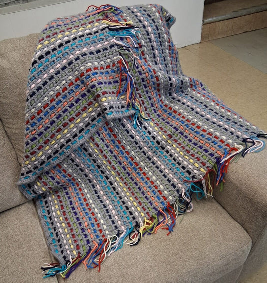 Crochet Mesh Weave Blanket