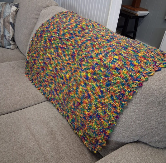 Knitted Seed Stitch Baby Blanket