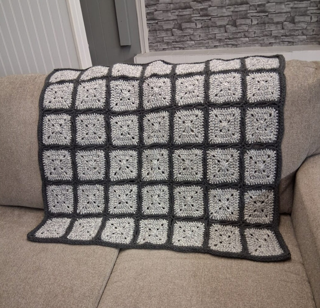 Solid Granny Square Baby Blanket