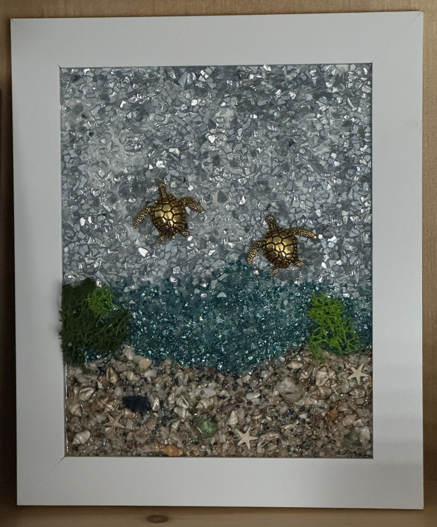 Golden turtles swimming the oceans,