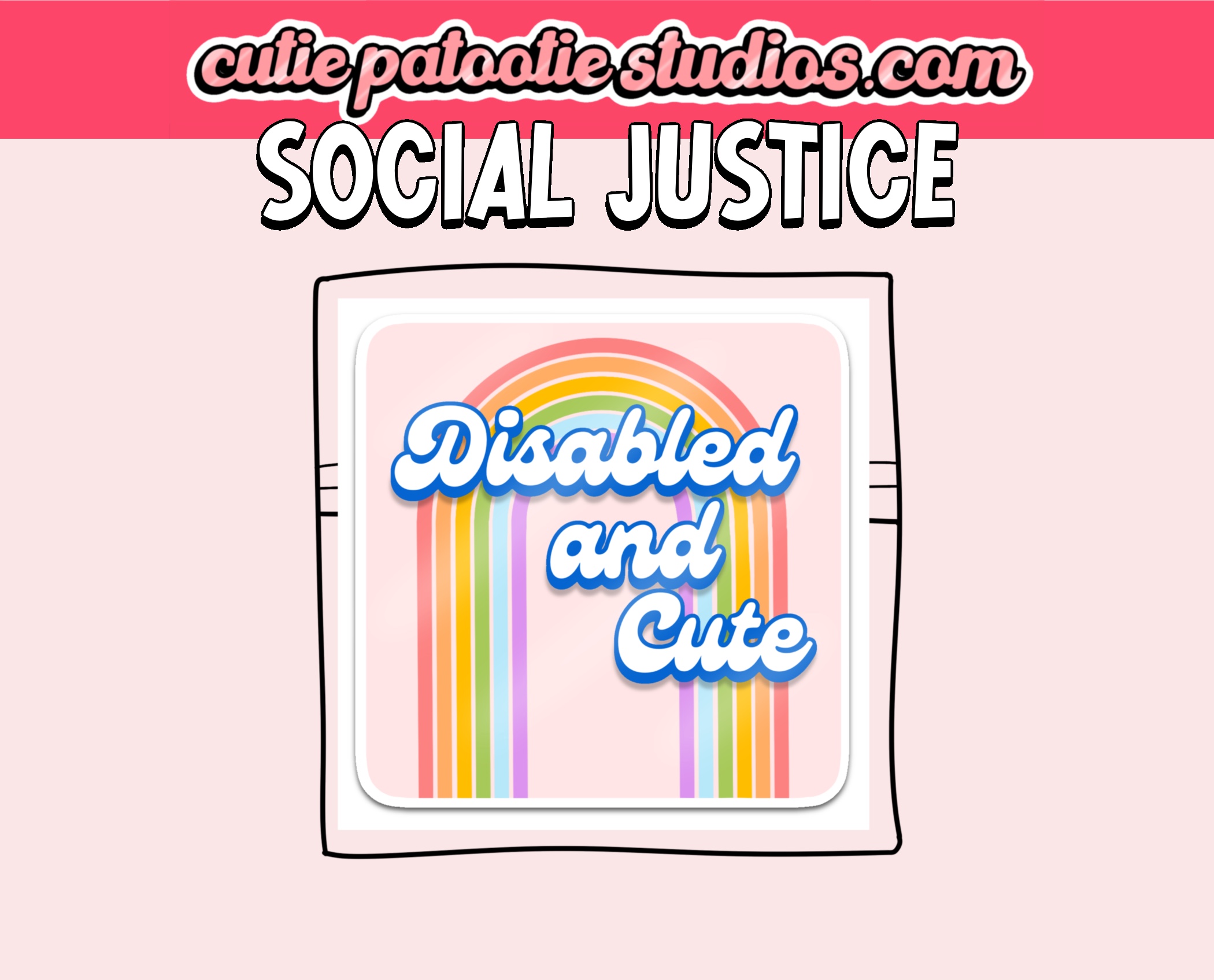 Disabled And Cute Sticker - LUVLOCAL