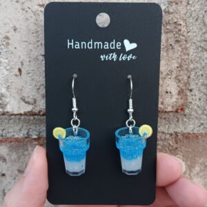Summer Drink Earrings (Blue & White)